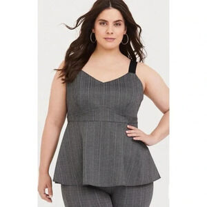 Torrid Grey Chevron Ponte Peplum Tank Size 4X